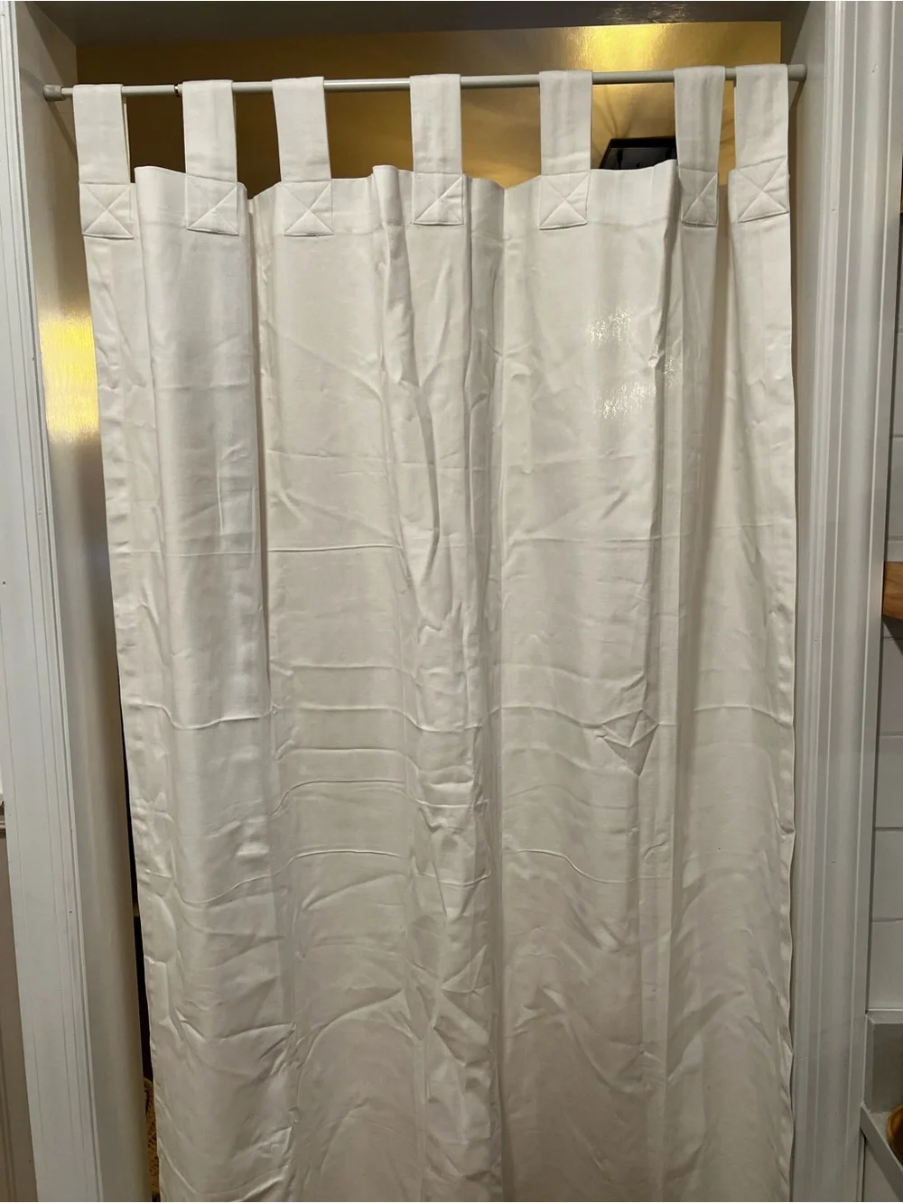 Pottery Barn White Sailcloth Panel Curtain 44 x 63 Never used
